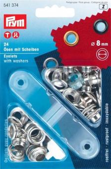 Ösen Set - 8 mm rostfrei - Silber 